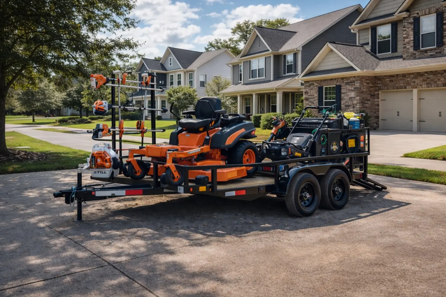 Panther Cargo utility trailer parked at a home